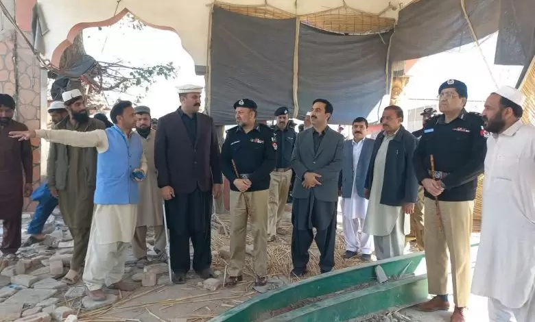 kp-minister-visits-bannu-blast-site-pledges-compensation-and-mosque-reconstruction