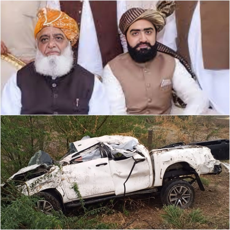 dera-ismail-khan-two-killed-as-vehicle-in-maulana-fazlur-rehmans-sons-convoy-meets-accident