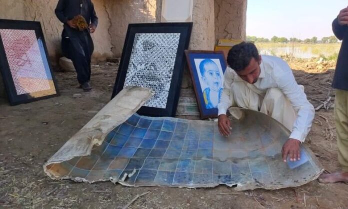 Floods hit destroyed 100 paintings of Baloch painter Qasim Bugti.